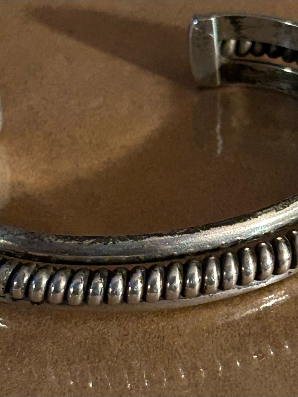 Sterling Silver Ribbed Cuff Bracelet - Silver